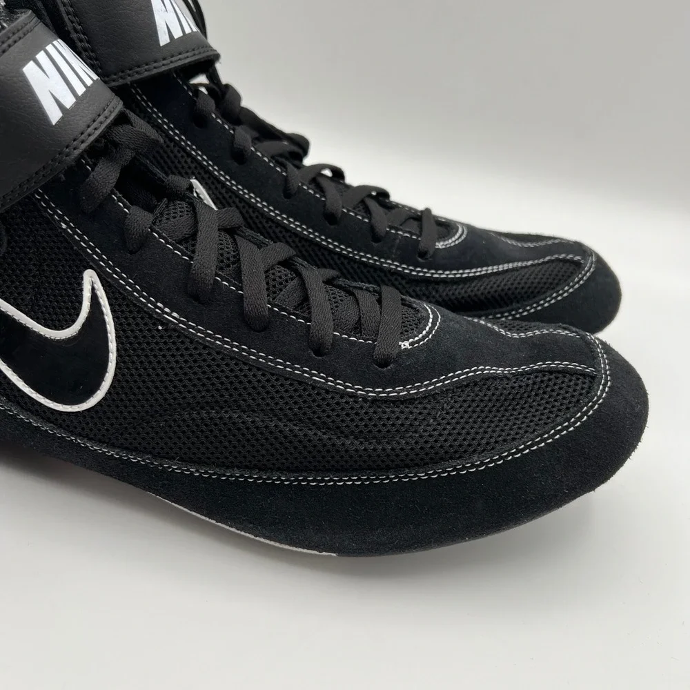 Nike Speedsweep VII Wrestling Shoes Mens 13 Black White High Top Mesh Suede‎
